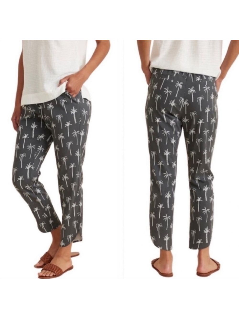 Marine Layer Allison Pant Black Palm Print